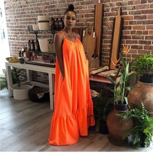 Spaghetti strap oversized beach loose dress